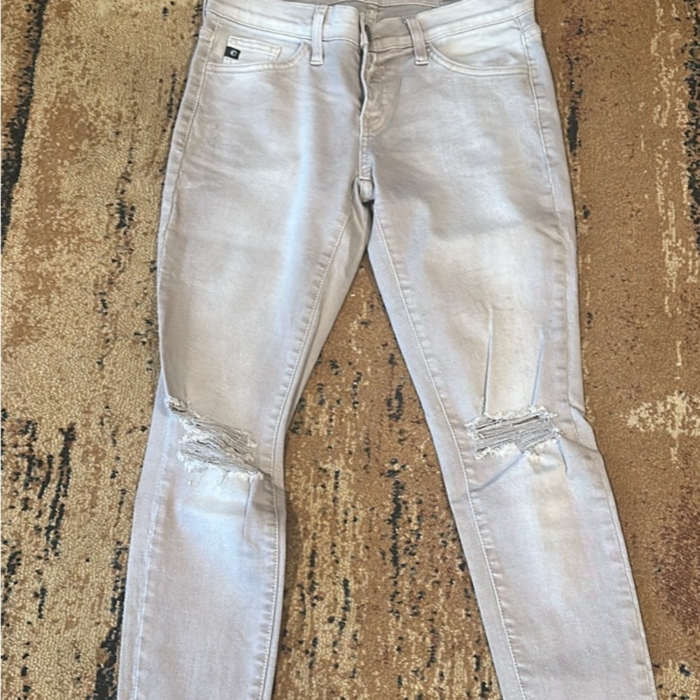 KanCan Light Gray Distressed Skinny Jeans